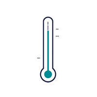 Icon of a smoothed temperature curve representing less variation from warmth