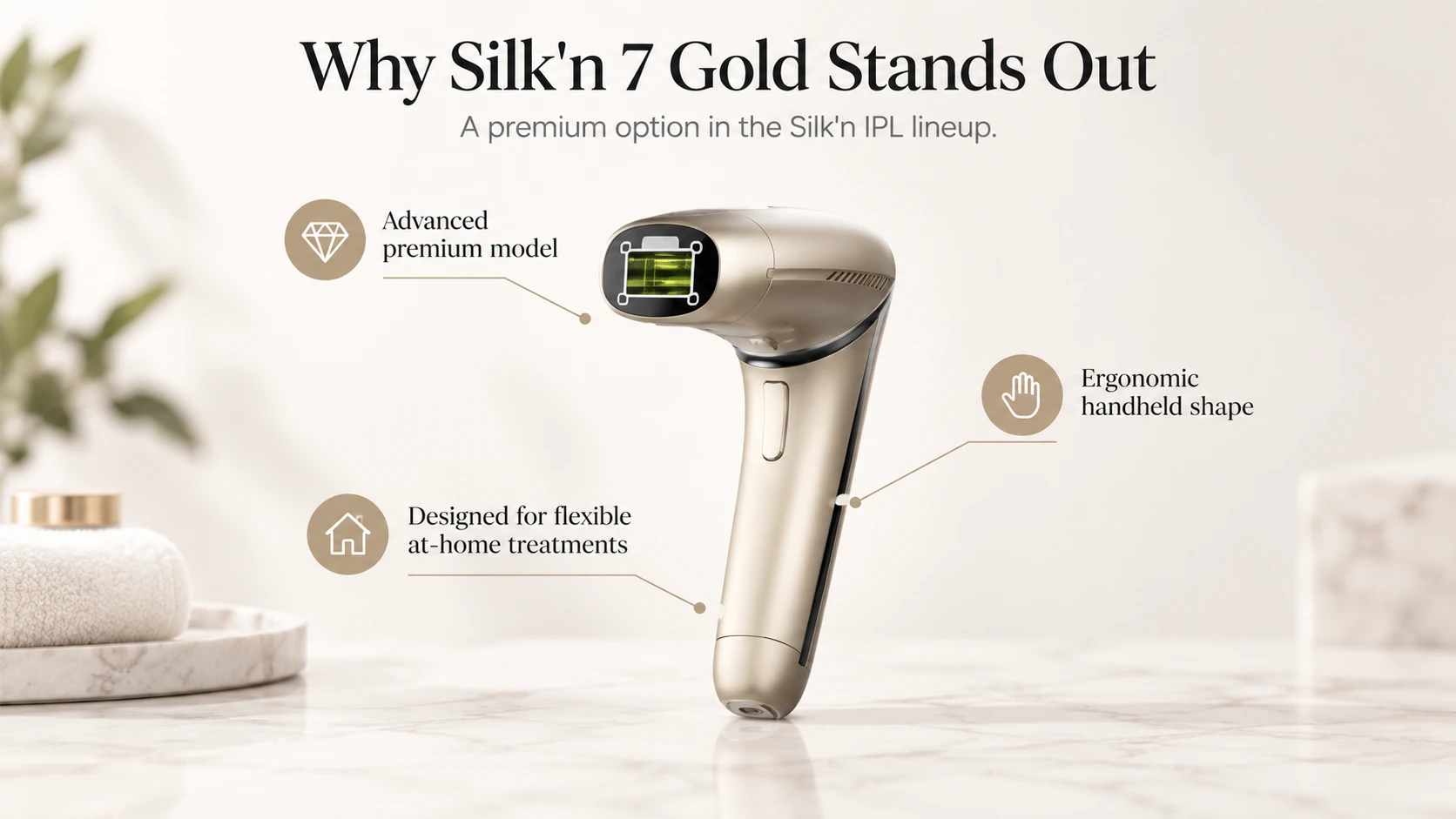 Silk'n 7 Gold IPL hair removal device premium features and ergonomic design